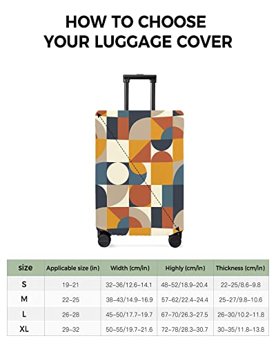 Travel Luggage Cover Spandex Elastic Suitcase Cover for Luggage, Scratch Proof Luggage Cover Protector for Trunk Case 29-32 Inch Luggage, Nordic Style Art Abstract Circle Pattern Yellow3