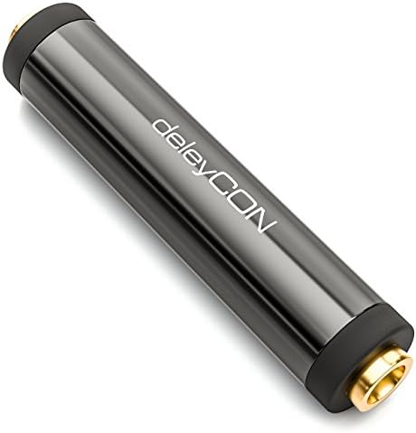 deleyCON Stereo Audio Jack Adapter - 3.5mm Jack Female to 3.5mm Jack Female - Black
