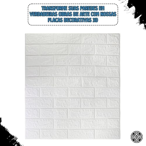 Placas Adesivas Decorativas 3D de PVC Texturizado, 77 cm x 70 cm, Papel Parede Autoadesivo, Resisten