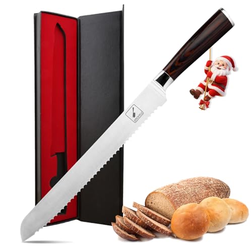 imarku Serrated Bread Knife,10-Inch German HC Stainless Steel of Slicer, Professional Grade Serrated Edge Cake Knife Bread Cutter for homemade Crusty, Best Christmas Gifts for Family and Fri