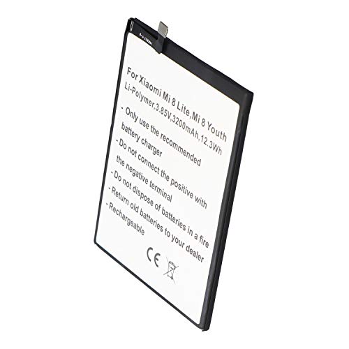 AccuCell - Batería para Xiaomi Mi 8 Lite, Mi 8 Youth, polímero de litio, 3,85 V, 3200 mAh, 12,3 Wh, sin herramientas