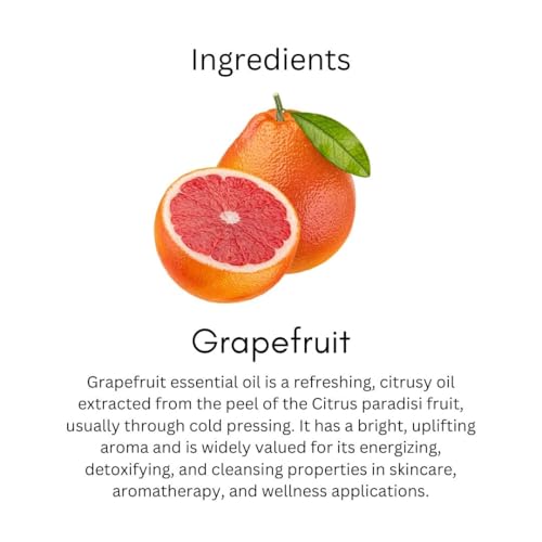 Image of Khadi Grapefruit Essential Oil 15ml | Pure & Natural Oil for Aromatherapy, Skin & Hair Care, Muscle, Joint Massage, Relaxation | Soap Making & DIY | Suitable for All Skin Types | Men & Women