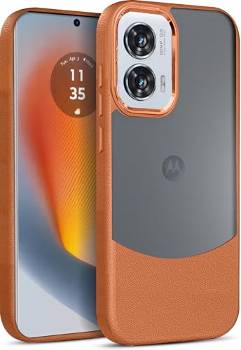Image of MINTZZ Moto Edge 50 Fusion Back Cover, Leather Design, Protective Cover with Camera Lens Protection, Premium Grip & Slim Fit Durable, Edge 50 Fusion Case (Brown, Moto Edge 50 Fusion)