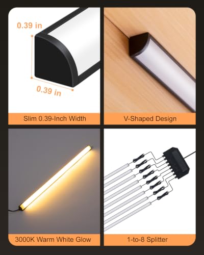Image of JUSJUBR Display Cabinet Lights, 8-Pack 12-Inch Dimmable Slim LED Light Bars