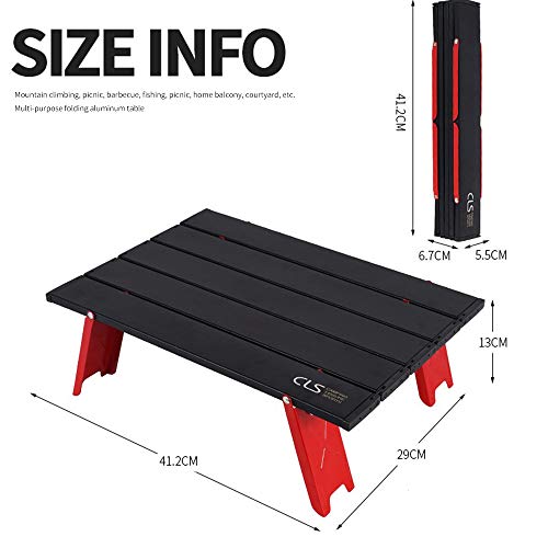 BIGBIGFAMILY Mini mesa dobrável para uso ao ar livre, liga de alumínio resistente com bolsa de armaz