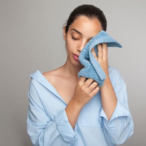 Infinitee Xclusives Premium White Washcloths Set – Pack of 12, 13x13 Inches 100% Cotton Wash Cloths for Your Body and Face Towels, Kitchen Dish Towels and Rags, Baby Washcloth