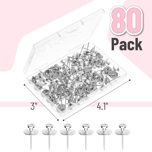 Image of Mr. Pen- Double Headed Picture Hanging Nails, 80 Pack, Silver | Picture Nails, Tacks for Wall Hangings, Wall Pins for Hanging, Wall Nails for Hanging, Thumb Tacks for Wall Hanging