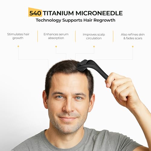 Ghori Derma Roller 1.50 MM | With 540 Titanium Microneedles | Premium Microneedle for Men & Women | Scalp, Face, & Body Roller | Hair Regrowth Treatment | Safe & Effective to Use