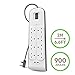 Belkin Extension Lead with USB Slots x 2 (2.4 A Shared), 8 Way/8 Plug Extension, 2m Surge Protected Power Strip - White Belkin Extension Lead with USB Slots x 2 (2.4 A Shared), 8 Way/8 Plug Extension, 2m Surge Protected Power Strip - White
