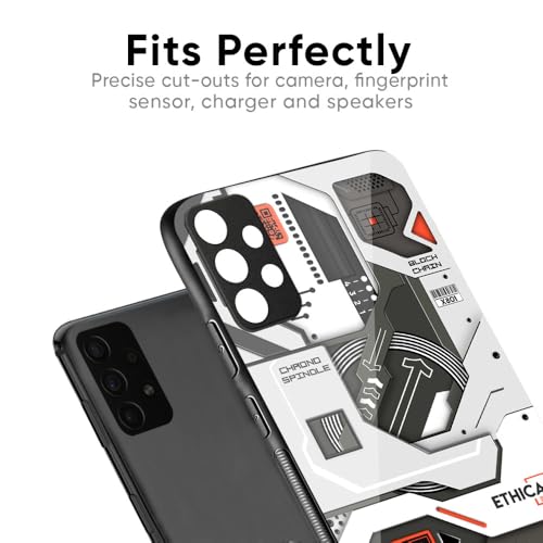 Image of Designer Tempered Glass Back Case Cover Compatible with Samsung Galaxy S23 FE 5G - Explore Circuit Glass Case