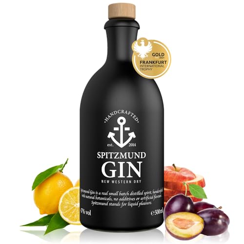 Spitzmund Anker Gin 47% vol | Handcrafted Premium Gin aus Deutschland | Wacholder, Pflaume, Apfel, Zitrus | Perfekt mit Tonic Water | Ideal für Tonic & Cocktails (0,5l / 500ml)