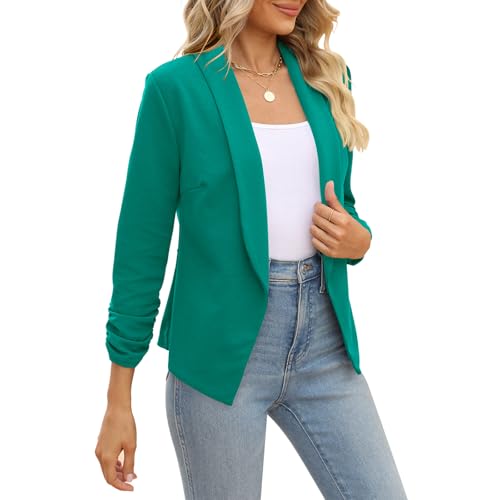 Image of POGTMM Women 3 /4 Sleeve Blazer Open Front Cardigan Jacket Work Office Blazer