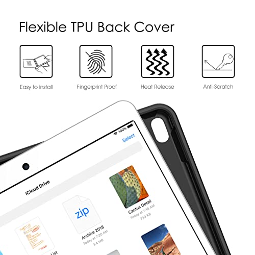 Fintie Keyboard Case For Ipad Pro 12.9-Inch 2017/2015 (Old Model, 2Nd & 1St Generation), Soft Tpu Protective Cover, [7 Color Backlit] Magnetically Detachable Wireless Bluetooth Keyboard, Black #TOP5