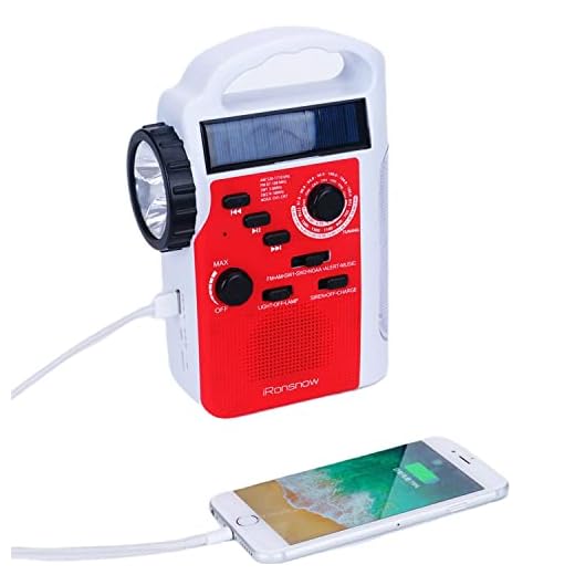 iRonsnow IS-399 Real NOAA Alert Weather Radio Lantern, Solar Crank Emergency AM/FM/SW/NOAA Radio, TF Card Speaker, 5 LEDs Flashlight, 8 Headlamps, 2300mAh Rechargeable Power Bank for Cellphone