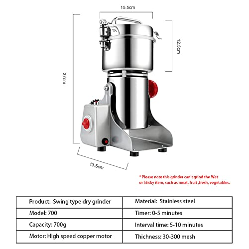 DEEguess Electric Grain Mill Grinder, 700G /Times High Speed Grinding Superfine Mill, 36000R/Min, For Spices/Cereals/Coffee Bean/Herb/Spice/Nut - Image 6