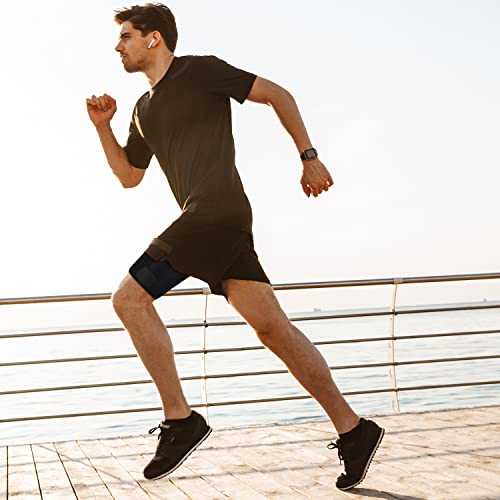 supregear thigh wraps support adjustable compression neoprene thigh sleeve hamstring quad wrap upper leg brace for women men pulled groin muscle quadriceps black m