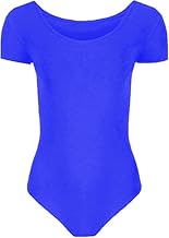 ANZEE Girls Short Sleeve Ballet Leotard - Stretchy Dance Bodysuit for Gymnastics Ballet Comfortable Performance Wear for Active Kids