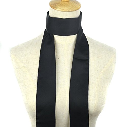 Fashionable Silk Scarves Summer All-Match Belt Neckerchief(Black)2