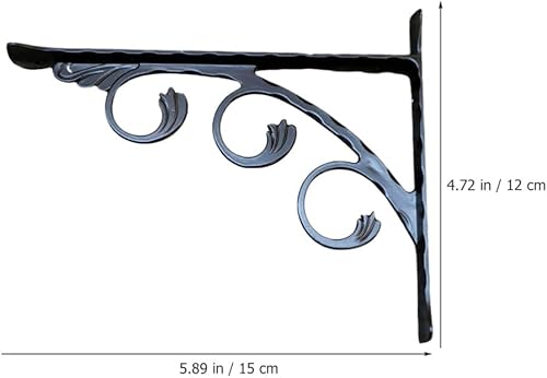 Miniatura 6 de Uonlytech Soporte de triángulo de hierro Estantes de estante de metal Soporte L Soportes de estante grande Soporte de estante flotante Soportes de
