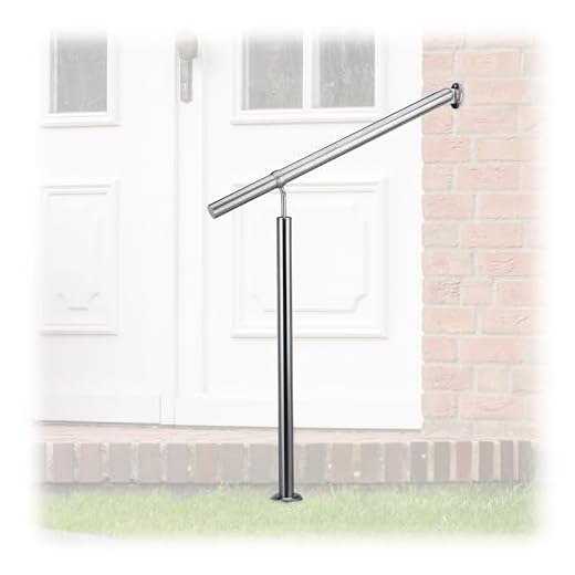 Relaxdays Pasamanos de Acero Inoxidable, Barandilla de 80 x 90 cm, Exterior o Interior, con Soportes, Plateado