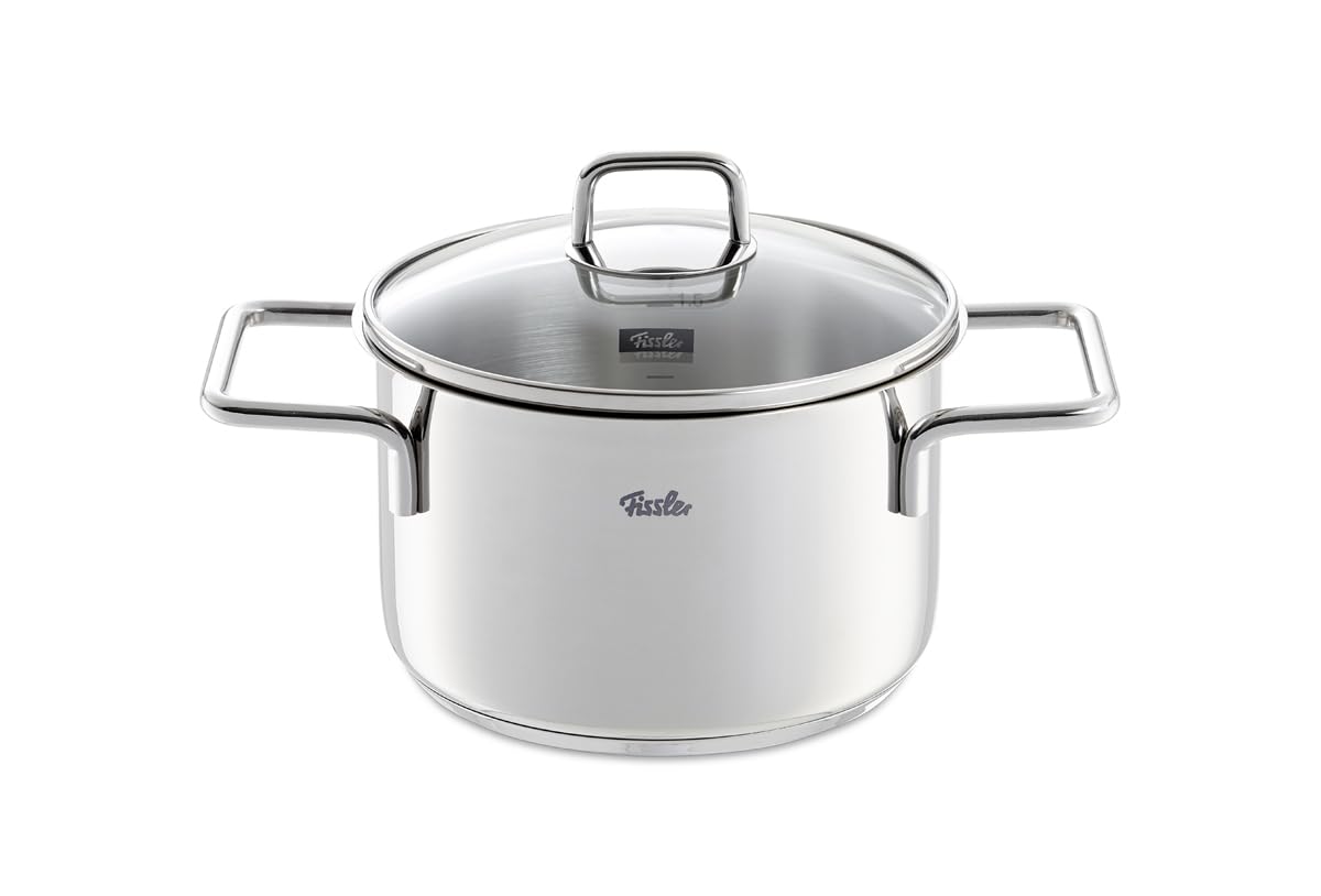 Fissler LumiTherm Edelstahl-Topfset 5-teilig – Made in Germany, polierter 18/10 Edelstahl, Glasdeckel, Superthermic Boden, Messskala, Induktion