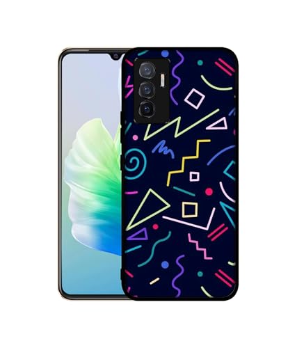 Image of Retro Abstract Design Premium 2D Printed Metal Back Case Cover for Vivo V23E 5G / Y75 4G