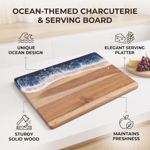 Tabla de cortar artesanal Luocute, madera maciza para servir en tus cenas 6