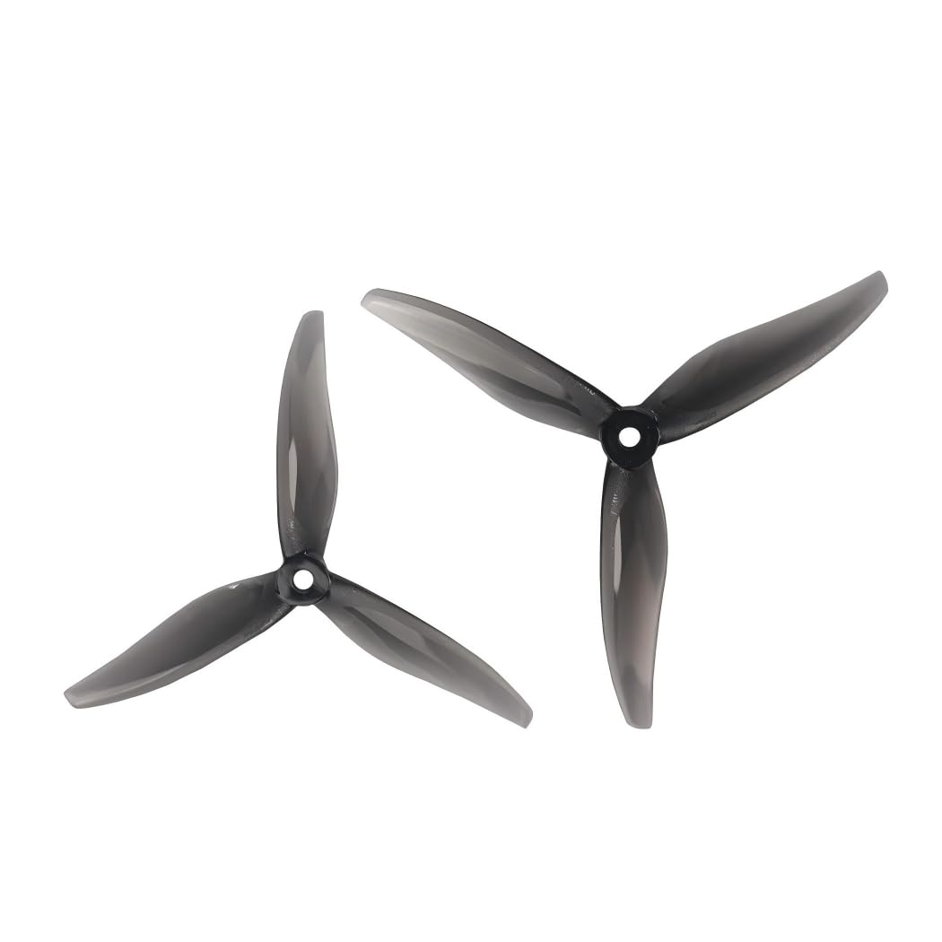 LingxuWing 6Pairs 3pack Gemfan 5129 5inch 3 Blade/Tri-Blade Propeller Prop for FPV Brushless Motor Yuki FPV Props RC Racing Drone (6Pairs Clear Gray)