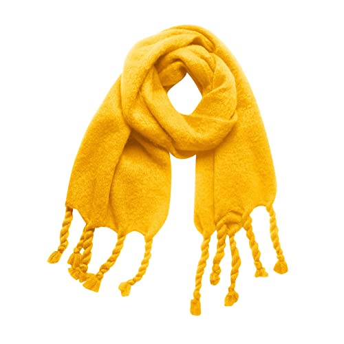 Large Solid Scarf Soft Oversized Scarf Tassel Soft Fall Winter Thick Warm Shawl for Women Gift (Yellow, One Size)3