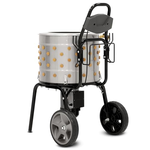 Yardbird 44204 Chicken Plucker, Easy On/Off Button, Integrated Hose and Cord Hooks, 20" Stainless Steel Tub, 1.2 HP Motor, 111 Natural Soft Fingers, Integrated Irrigation Ring and Included Y-Valve