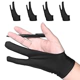 4 Pack Drawing Glove Digital Drawing Art Glove Palm Rejection for Capacitive Touch Screen Artist Right/Left Hand Graphic Tablet, Graphics Monitor Digital Sketching, Coloring Two Finger Gloves