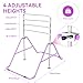 FINCOME Gymnastics Bar for Kids with Gymnastics Rings, Height Adjustable Gymnastics Horizontal Bar, Foldable Bar Gymnastics Equipment for Home Room Indoor Outdoor Training, Gymnastic Bar Light Purple