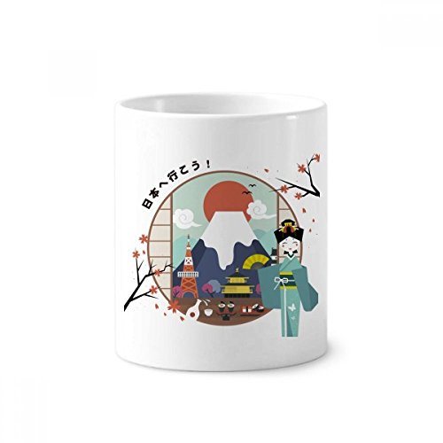 Porte-brosse à dents céramique Volcan Voyage japonais tasse blanche 350ml