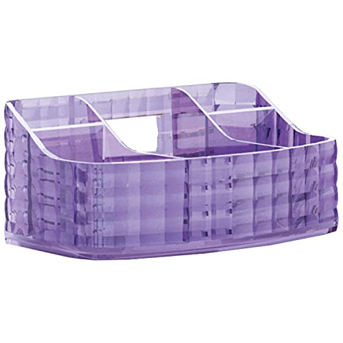 Gedy Glady, Porta Trucchi Lilla, Dimensioni 7,5 x 18,5 x 10,5 cm e Peso 0,244 kg, Organizzatore Trucchi in Resina, Porta pennelli Trucco con Design R&S, 2 Anni di Garanzia