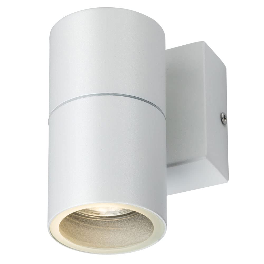 Manningham Lighting Mains Powered IP54 Single Down Wall Mounted Garden Patio Sconce Waterproof Weather Resistant GU10 Decorative Light (White - Down Light, Add Warm White)