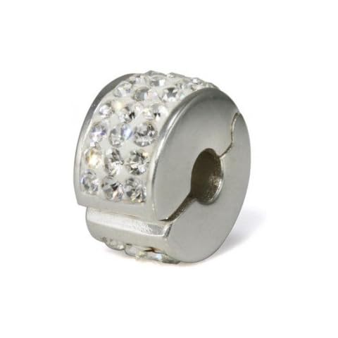OHM CLASSIC FILM Clear CZ Clip Lock Stopper Charm Bead 925 Sterling Silver Core OHM is Compatible with most European Charm Bracelets … Cover