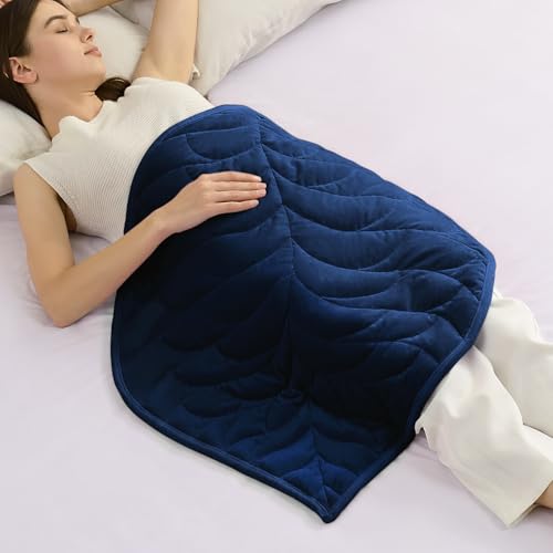 Image of Kaisa Weighted Blanket for Adults(5 lbs, 23 inch x 29 inch), Soft Weighted Lap Blanket Machine Washable, Small Heavy Blankets with Glass Beads for Travel & Sleep,Navy Blue