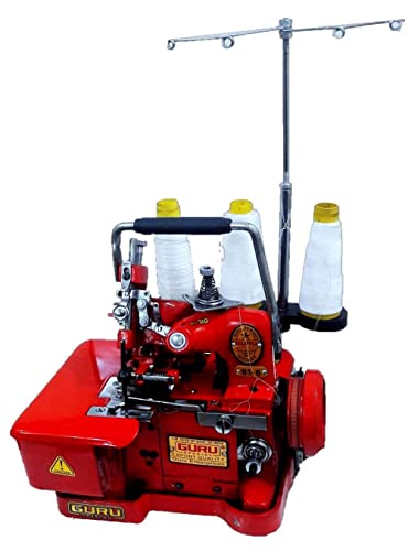 Image of Overlock Sewing Machine With Motor (Model 81-6 Portable, Color - RED)