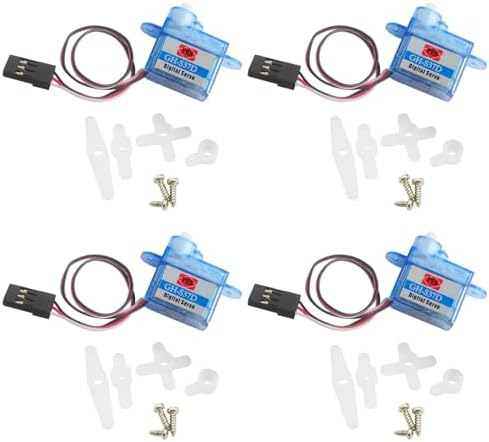 Geekstory 4 PCS 3.7g Micro RC Digital Servo Motor 90° GH-S37D for Airplane Drone Arduino Blue