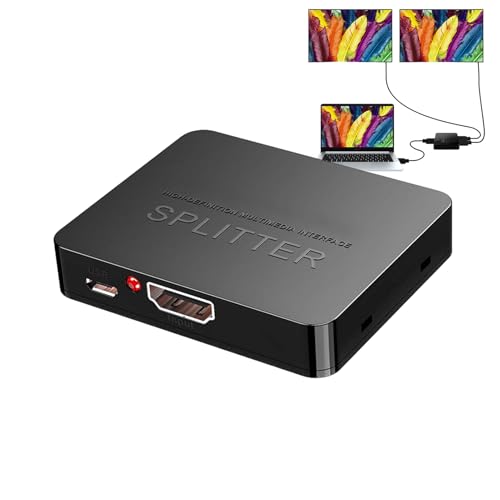 Splitter 1 In 2 out, 3D HD Video Duplicator, Display Signal Switch Adapter For Monitors, High Resolution Support For Home Office Entertainment, Play Connection