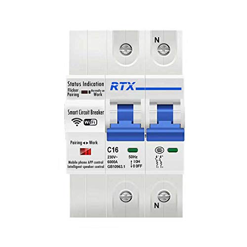 Protección de control 2 x 16 A ZigBee TUYA Medición de Energía