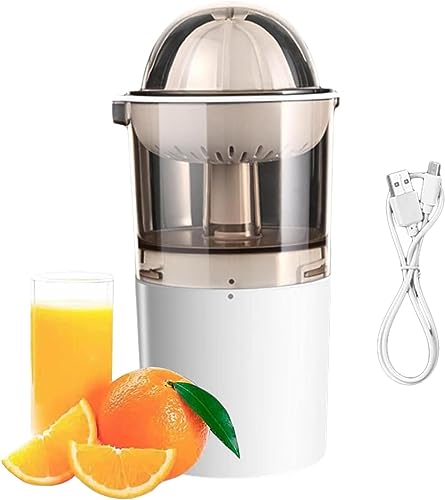 Xabalduジューサー 250 ミリリットル電動シトラスオレンジジューサー絞り器 USB充電式 レモン果物咀嚼機ミニ ジューサー抽出器 ポータブル 家庭用フルーツプレス機 ホーム&キッチン250ML (ホワイト)