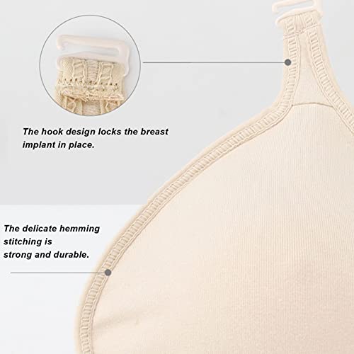 Breasts Protective Pocket Prosthetic Breasts Protector Soft Breathable Portable Bra Protective Case, Breathable Prosthesis Protective Pockets, Mastectomy Protective for Women (M)3