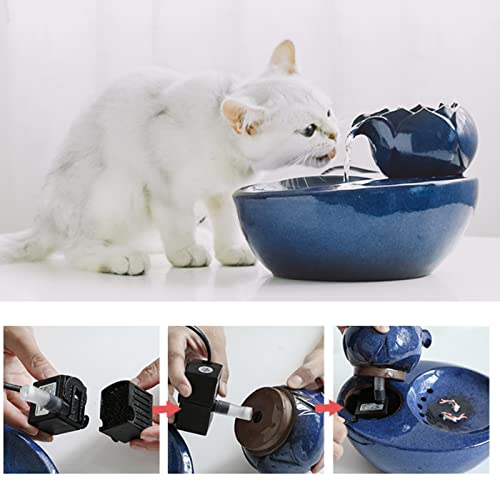 Fuente automática de agua para gatos y perros cerámica miniatura 5
