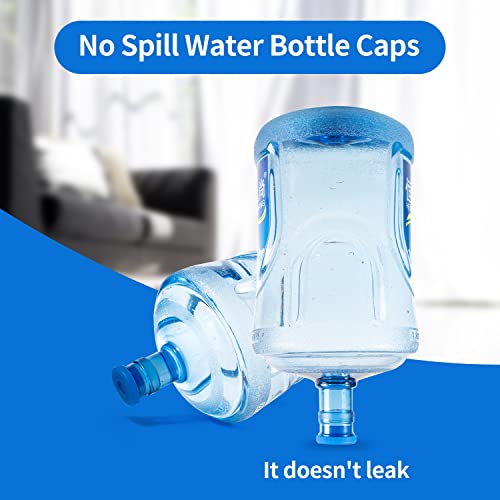 Image of 3 & 5 Gallon Water Jug Cap Reusable - Non-Spill 55mm Water Bottle Caps,Silicone Replacement Cap Lids Anti Splash 10 Pack