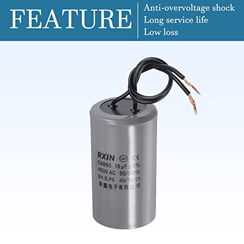 QUARKZMAN 18uF 450V AC 2 Fili 50/60Hz CBB60