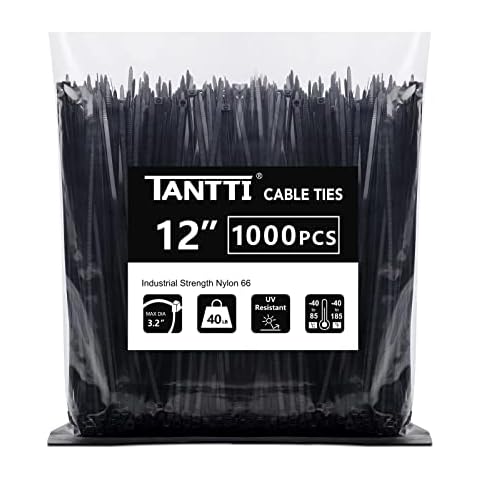 Tantti 12-Inch Black Zip Ties Cover