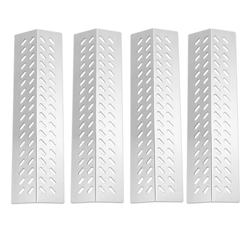 Zemibi Stainless Steel Flame Tamers, 4 PC Grill Heat Plate Gas Replacement for Bull BBQ Grills, Fit for Angus, Brahma, 7-Burner, 4-Burner, 5-Burner Grill Models, Grill Parts Replace for 16631, 16521