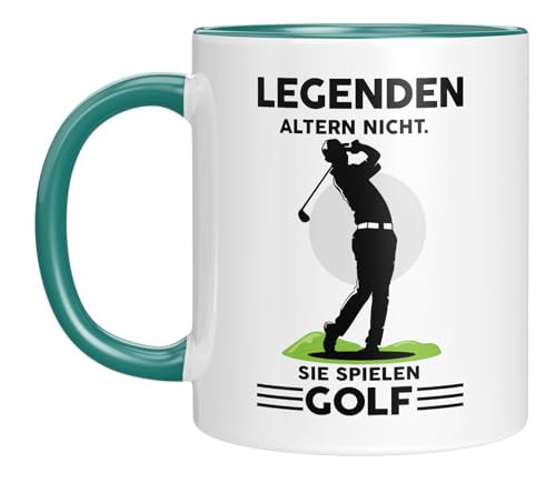 Legenden Altern nicht. Sie spielen Golf - Lustige Golf Tasse für Golfer & Golfspieler – Geschenkidee – Golfball Becher – Geburtstagsgeschenk –...