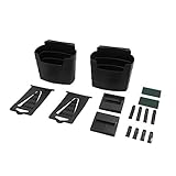 uxcell 2set Black Plastic Rectangle Multi-Purpose Car French Fry Holder Food Cup Holder